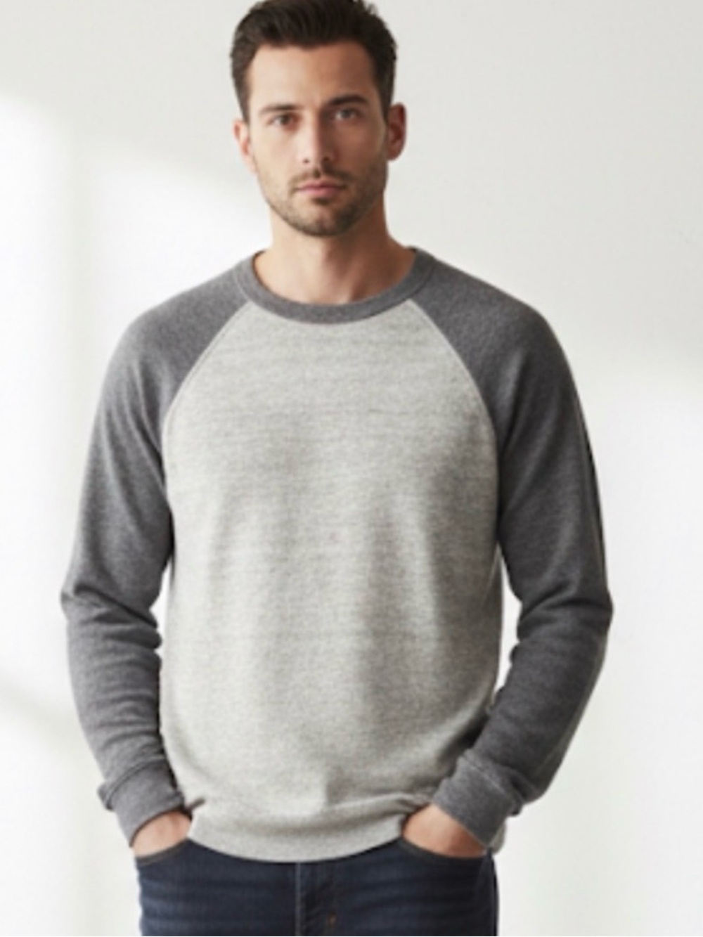VINCE. Linen/Cotton Raglan Crewneck Sweater — XL